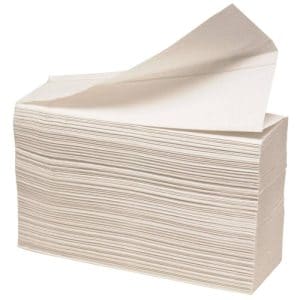 Håndklædeark, 2-Lags, Z-Fold, 24X23Cm, 8 Cm, Hvid, 100% Nyfiber