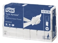 Papirhåndklæde Tork Xpress H2 Advanced 2-lags M-fold 120288 - (2856 stk.)
