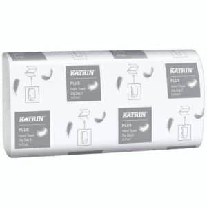 Papirhåndklæde Katrin Plus 2-Lags 23Cm 4000Stk/kar Hvid 1X1X1Mm (4000Ark)