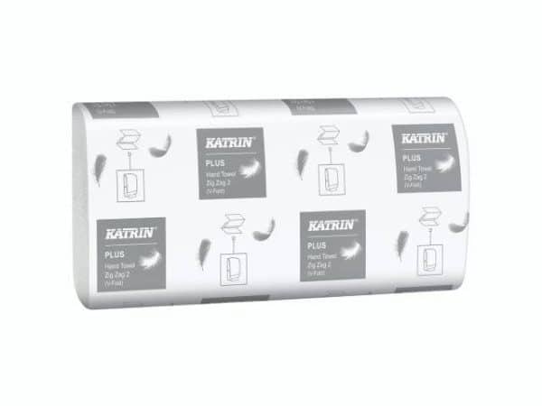 Papirhåndklæde Katrin Plus 2-Lags 23Cm 4000Stk/kar Hvid 1X1X1Mm (4000Ark)