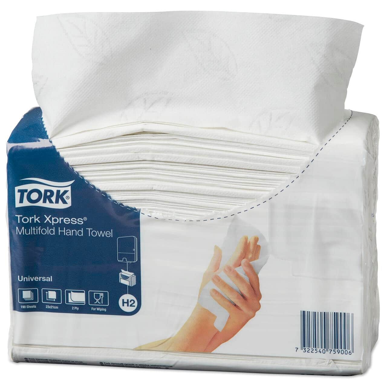 Papirhåndklæde Tork Xpress H2 Universal 2-lags N93330 3800 ark.
